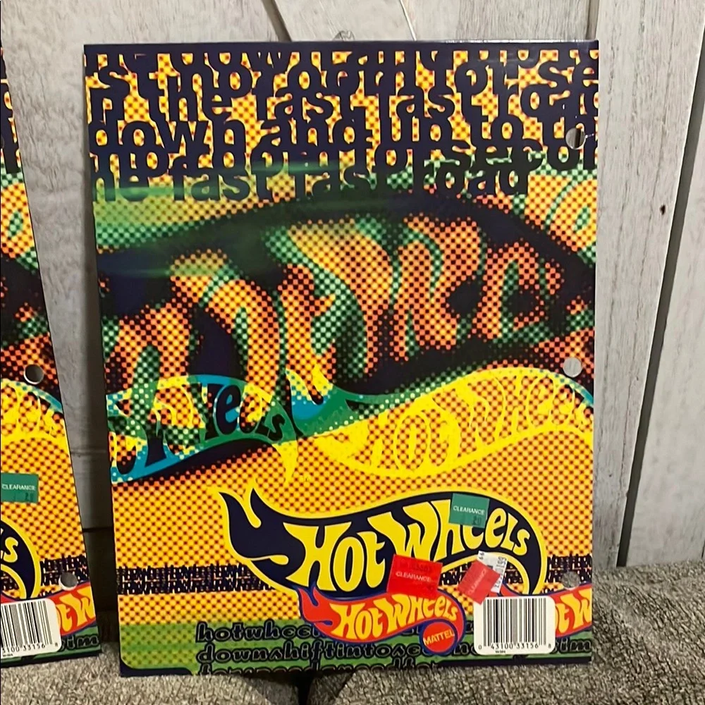 Vintage 90’s Mattel Hot Wheels School Folder Bundle New Never Used from 1997!